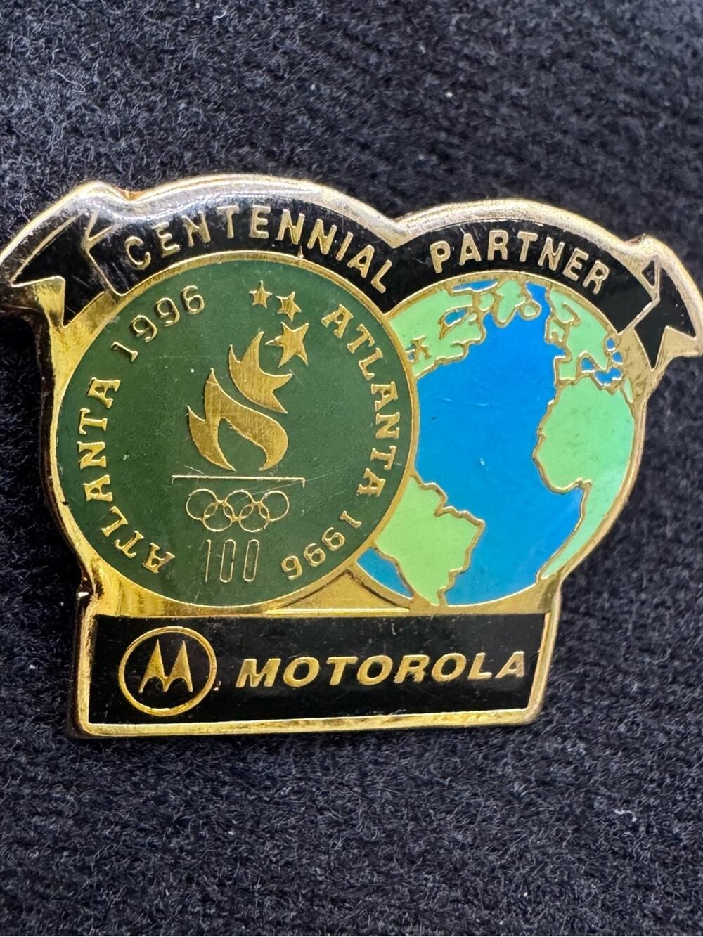 Atlanta 1996 Motorola Centennial Partner Olympic Souvenir Metal Pin Pinback